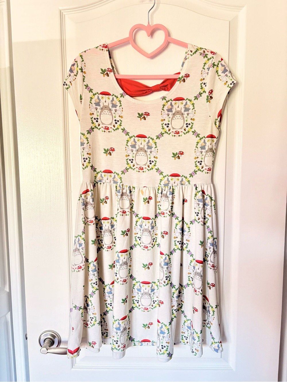 Totoro Studio Ghibli Floral Dress with Red bows